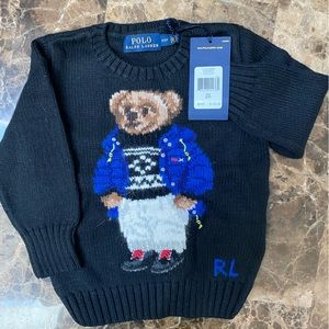 Unisex Brand New Ralph Lauren Children’s sz 2T Ski Teddy Bear Polo Sweater.